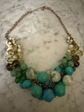Lia Sophia Turquoise and Seafoam Beaded Statement Necklace